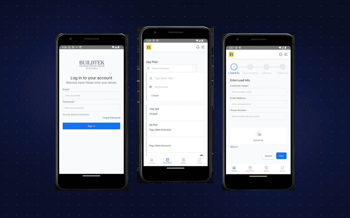 Employee Management Mobile App interface screenshot